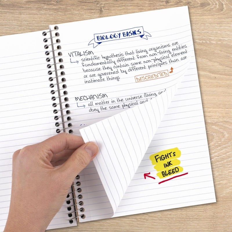 Five Star Spiral Notebook, 2 Subject, College Ruled Paper, 6" x 9-1/2", 80 Sheets, Fights Ink Bleed, Water Resistant Cover, White (840029E) - Image 3