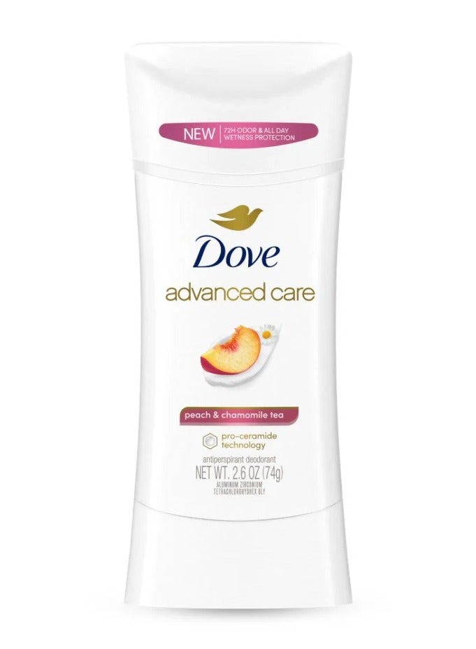 Dove Advanced Care Antiperspirant Stick for Women 48H Sweat And Odour Protection Peach & Chamomile Tea With Pro-Ceramide Technology 74 G - Image 1