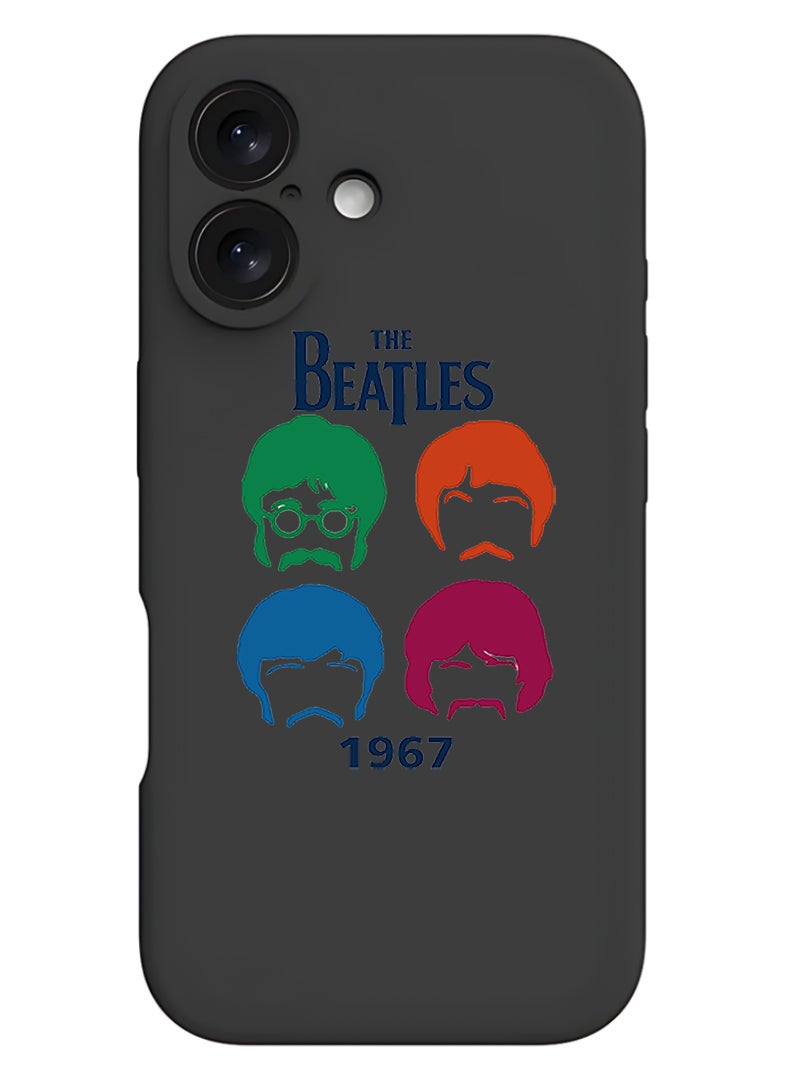 Theodor Protective Slim Fit Case Liquid Silicone Cover with Full Body Protection Anti-Scratch Shockproof Case For Apple iPhone 17 (Black) The beatles - Image 1