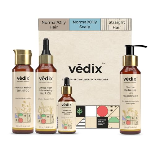 Vedix Customized Ayurvedic Hair Care Kit for Normal - Oily Scalp & Straight Hair | Hair Care Combo - Image 1