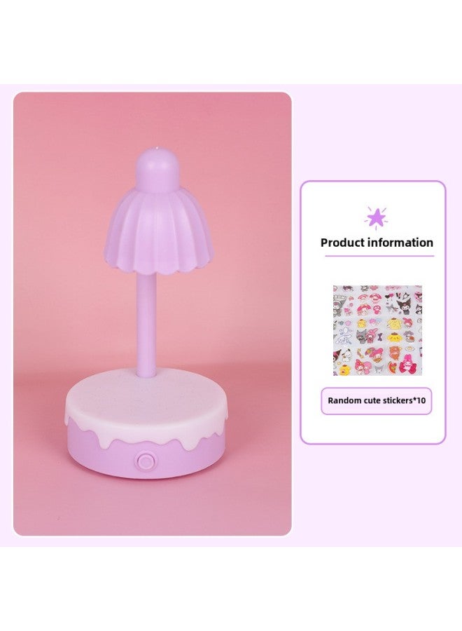DIY Flower Nightlight Cream Glue Children's Handmade Toy Material Bag Girl's Gift Book Desktop Decoration-Color:[ordinary Carton Packaging] Purple Flower Night Light + Free 10 Stickers - Image 1