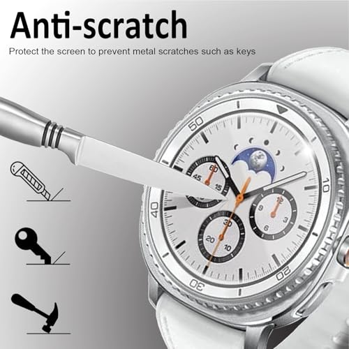 SPGUARD Samsung Galaxy Watch 8 Classic Screen Protector [4 Pack] Tempered Glass for Galaxy Watch 8 Classic 46mm - Anti-Scratch, Bubble-Free, HD Clear Film (Compatible with Samsung Galaxy Watch8 Classic 46mm Only) - Image 4