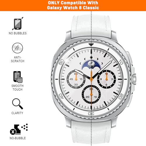 SPGUARD Samsung Galaxy Watch 8 Classic Screen Protector [4 Pack] Tempered Glass for Galaxy Watch 8 Classic 46mm - Anti-Scratch, Bubble-Free, HD Clear Film (Compatible with Samsung Galaxy Watch8 Classic 46mm Only) - Image 5