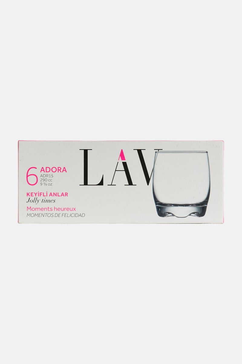 LAV 6 Pieces Adora Drinking Glass, Transparent - Image 3