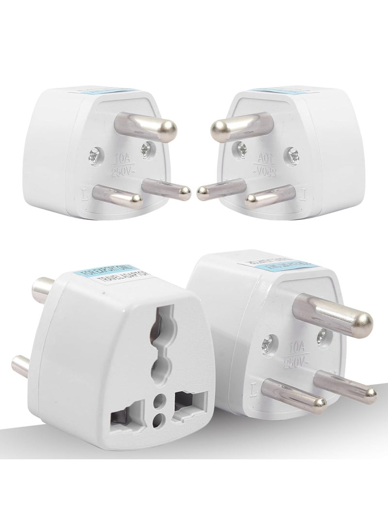 HI PLASST PINS N PLUGS HiPlasst India Converter Plug 3Pin Pack of 4 World Travel Adapter for USA UK Canada Europe to India Type D Adaptor Plug Socket for Foreign Devices in India  - Image 1