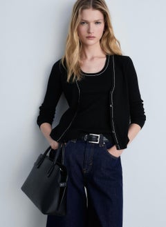 MANGO Casual V-Neck Knitted Cardigan  - Image 1