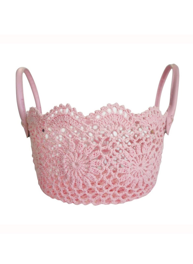 Salla Multipurpose Storage Cotton Basket Pink 23x15cm - Image 1