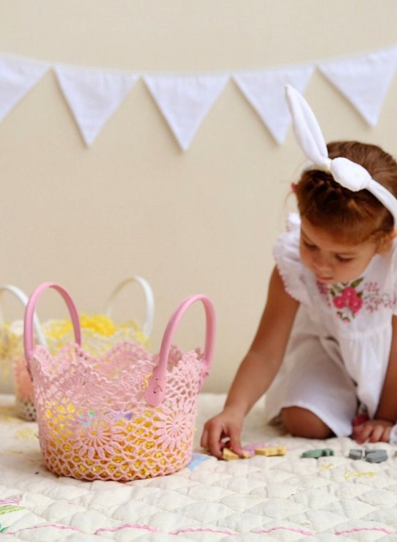 Salla Multipurpose Storage Cotton Basket Pink 23x15cm - Image 3