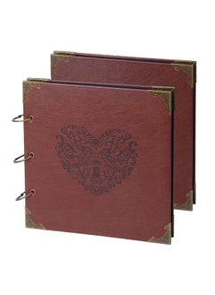 LENND Photo Album or DIY Scrapbook Vintage Leather Cover Three-Ring Binder Picture Booth Albums with 6 Colors  Self Adhesive Photos Corners for Memory Keep  - Image 1