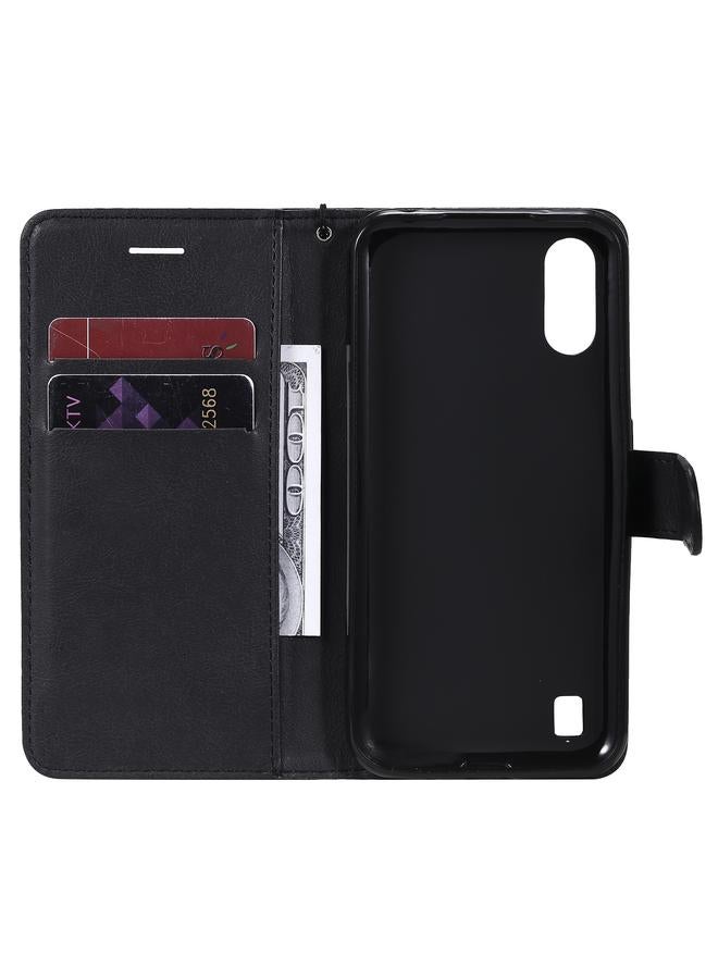 S-TOP Case For Samsung Galaxy M01 Solid Color Horizontal Flip Protective Leather Case with Holder & Card Slots & Wallet & Photo Frame & Lanyard - Image 4
