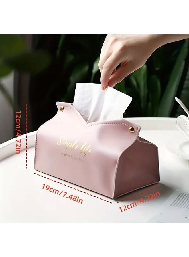 Green Faux Leather Tissue Box For Home Living Room Hotel And Car Storage - Image 4