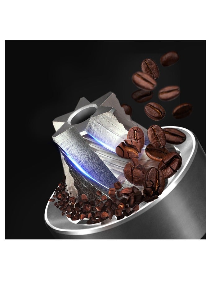 زيروهيرو مطحنة القهوة اليدوية زيرو هيرو Z3 - من الفولاذ المقاوم للصدأ 420، بشفرة 6 محاور، سعة 25 جرام - متوفرة بالألوان: الرمادي، الفضي، الأخضر، الأزرق - Image 4