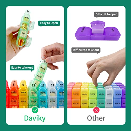 Daviky Monthly Pill Organizer 4 Times a Day, 30 Day Pill Organizer with Daily Pill Box Organizer, One Month Medicine Pill Case, 31 Day Pill Container Pill Holder to Hold Supplement and Medication - Image 4