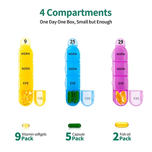 Daviky Monthly Pill Organizer 4 Times a Day, 30 Day Pill Organizer with Daily Pill Box Organizer, One Month Medicine Pill Case, 31 Day Pill Container Pill Holder to Hold Supplement and Medication - Image 3