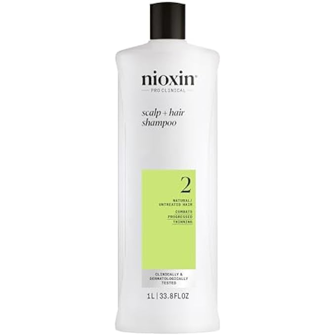 Nioxin نظام تكثيف فروة الرأس والشعر 2 شامبو، للشعر الطبيعي مع ترقق متقدم، 33.8 أونصة سائلة (قد يختلف التعبئة) - Image 2