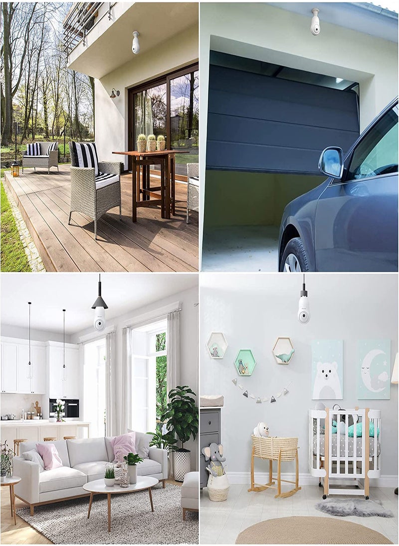 SYOSI - Light Bulb Camera, 360° Light Bulb Security Camera, 2.4GHz Smart Wireless WiFi 1080P HD Security Camera for Indoor Outdoor, with Motion Detection Alarm Night Vision, Two-Way Talk Motion Alarm - Image 1