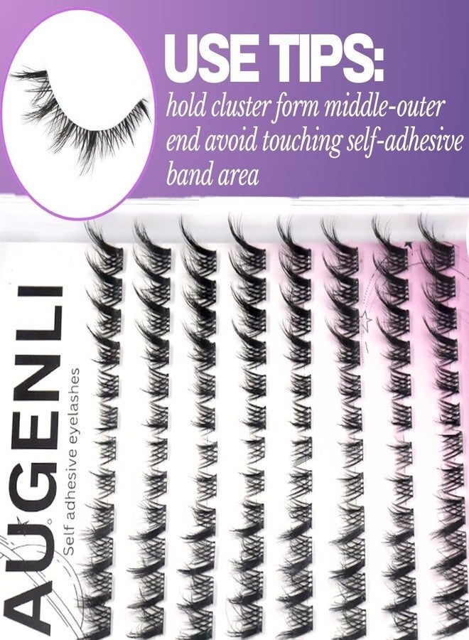 AUGENLI Lash Clusters Manga Lash Clusters Anime Spiky Eyelash Extensions Wispy Individual Lashes Natural C Curl Cluster Eyelash Mixed 10~14mm DIY Lash Extensions Kit with Tweezers (H102) - Image 5