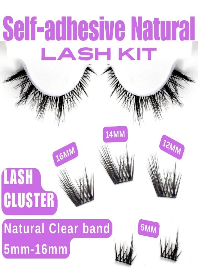 AUGENLI Lash Clusters Manga Lash Clusters Anime Spiky Eyelash Extensions Wispy Individual Lashes Natural C Curl Cluster Eyelash Mixed 10~14mm DIY Lash Extensions Kit with Tweezers (H102) - Image 2