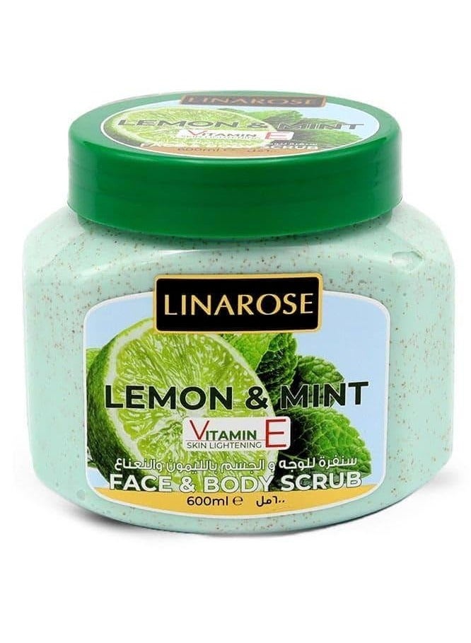 Face and body scrub with lemon and mint 600 ml