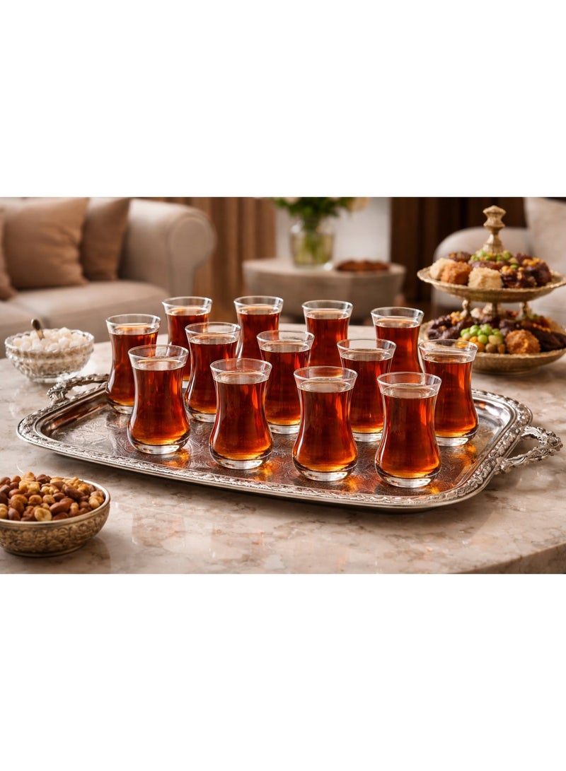 لومينارك طقم كاسات شاي تركي 12 قطعة ☕✨ زجاج شفاف فاخر بتصميم أنيق للضيافة الراقية - Image 2