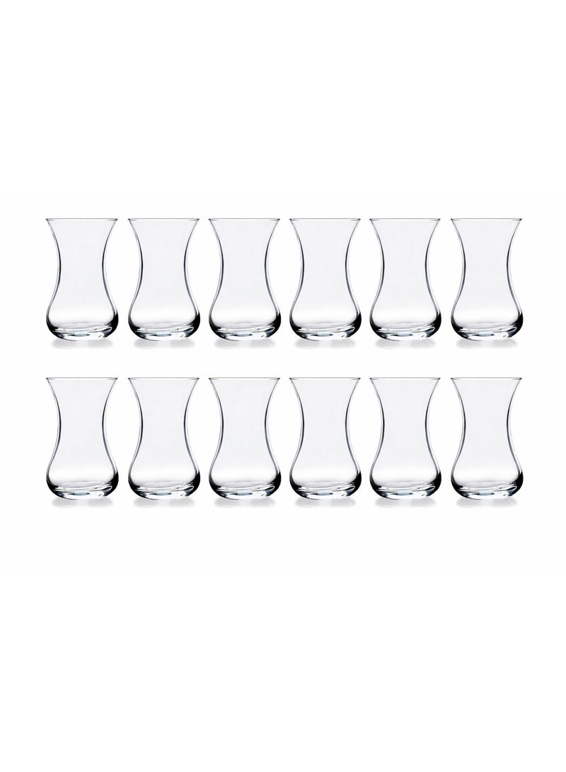 لومينارك طقم كاسات شاي تركي 12 قطعة ☕✨ زجاج شفاف فاخر بتصميم أنيق للضيافة الراقية - Image 3