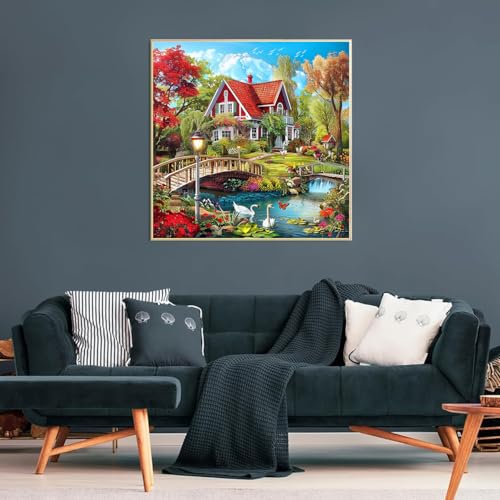 ARPADAMO Diamond Art Kits for Adults,5D countryside Diamond Painting DIY landscape Diamond Art Diamond Painting Kit for Adult,Round Full Drill Diamonds, Diamond Art Kits for Home Decor-13.78x13.78inch - Image 2