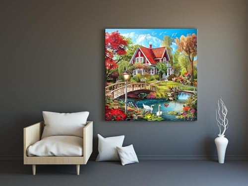 ARPADAMO Diamond Art Kits for Adults,5D countryside Diamond Painting DIY landscape Diamond Art Diamond Painting Kit for Adult,Round Full Drill Diamonds, Diamond Art Kits for Home Decor-13.78x13.78inch - Image 3