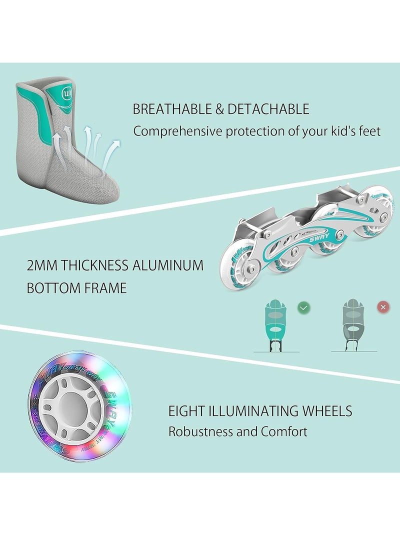 Generic Women's Inline Skates for Girls, Fully Protective Case, Adjustable Size Inline Skates with Light-Up Wheels, Children's Boys' Inline Skates  - Image 5