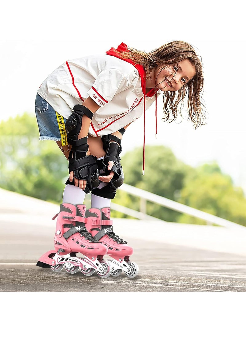 Generic Women's Inline Skates for Girls, Fully Protective Case, Adjustable Size Inline Skates with Light-Up Wheels, Children's Boys' Inline Skates  - Image 2