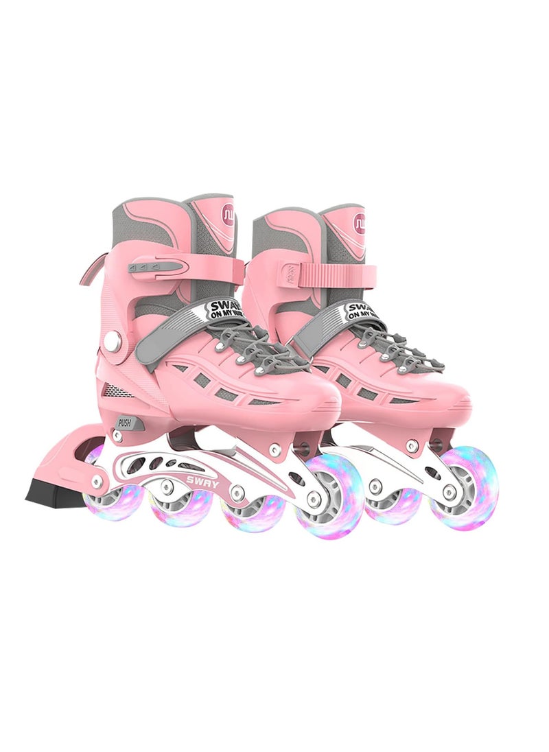 Generic Women's Inline Skates for Girls, Fully Protective Case, Adjustable Size Inline Skates with Light-Up Wheels, Children's Boys' Inline Skates  - Image 1