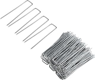 Gtongoko Gtongoko Garden Landscape Fabric Staples 6 Inch 11 Gauge Galvanized Garden Stakes Ground U Shaped Heavy Duty Landscape - Image 1