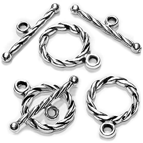 Heather's CF Silver Clasp Toggle Swirl Clasps Toggle Findings for Necklace Making kit 100 Set - Image 1