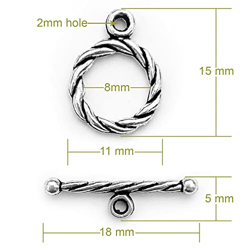 Heather's CF Silver Clasp Toggle Swirl Clasps Toggle Findings for Necklace Making kit 100 Set - Image 2