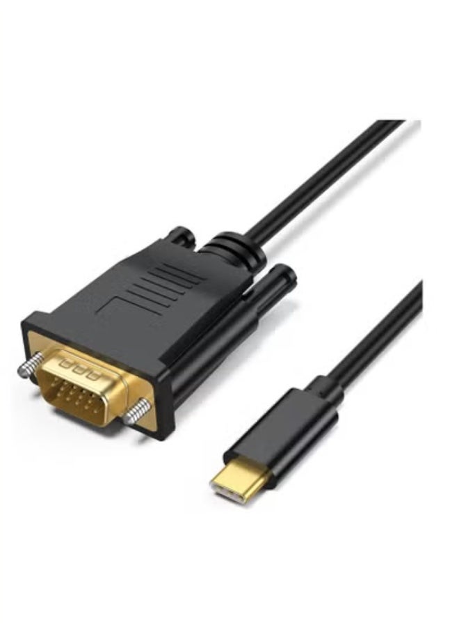XICEN USB C to VGA Cable, USB Type-C to VGA Male Cable Adapter Compatible Converter foriMac, MacBook Pro, MacBook Air, Surface Book 2, Chromebook and More and More-6 Feet  - Image 1