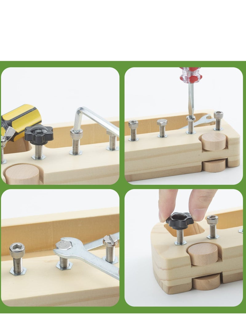 Excefore لوحة مفكات خشبية ألعاب مونتيسوري، ألعاب تعلم الحسية، ألعاب مرحلة ما قبل المدرسة، مناسبة للأطفال الصغار، لوحة مشغولة للأطفال، ألعاب تعليمية - Image 3