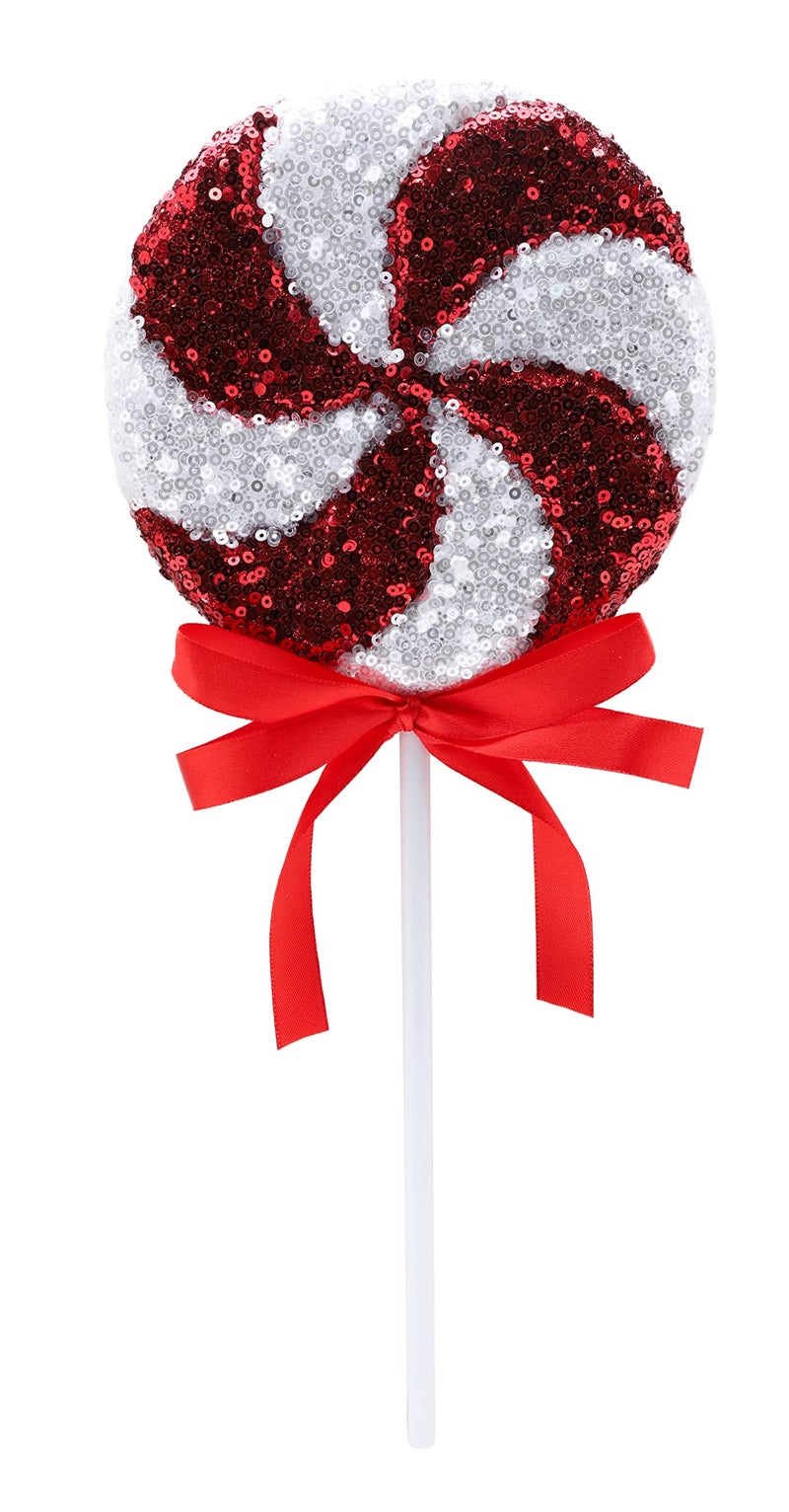 Christmas Concepts 360mm 142 Giant Sparkly Sequin Lollipop Christmas Decoration  Christmas Tree Ornaments  Red