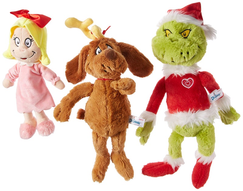 AURORA Aurora World Dr. Seuss Cindy Lou Who 12", Grinch Santa 19", & His Dog Max 18" Christmas Special Set of 3 Plush Toys, Multicolor  - Image 1