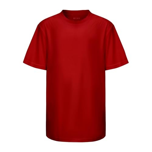 Opna Youth Boys Dri Fit Athletic T Shirts for Boys & Girls Sports Undershirt – Youth & Teen Sizes RED-M - Image 2