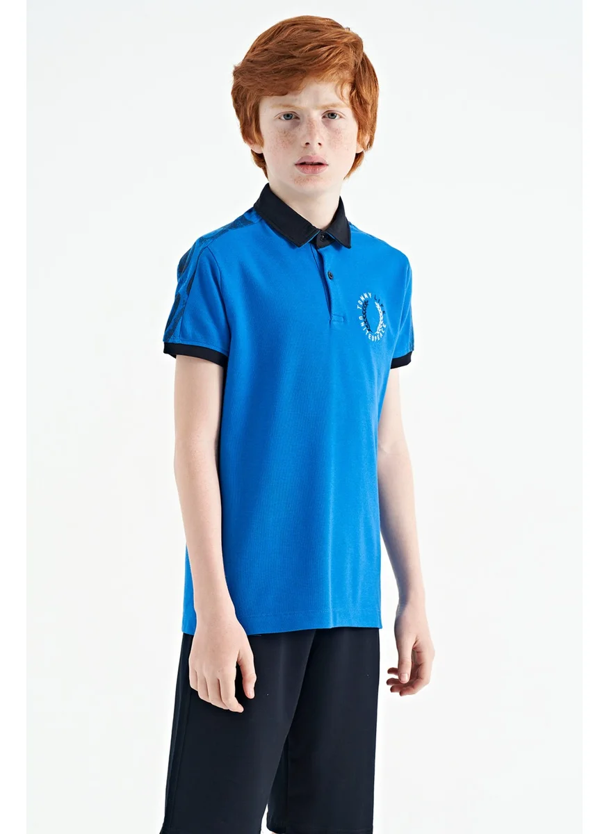 تومي لايف Saks Print Detailed Pola Collar Standard Pattern Boys T-Shirt - 11166