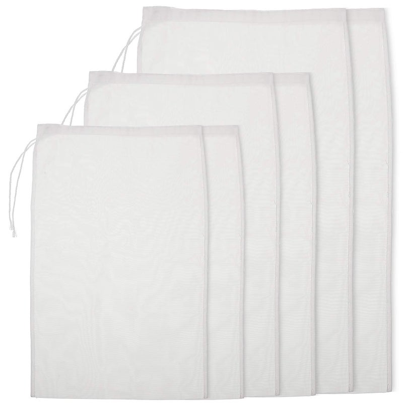 Boao 6 Pack Nut Milk Bags Reusable Food Strainer Bags with Fine Mesh Nylon Drawstring 3 Sizes - Image 2