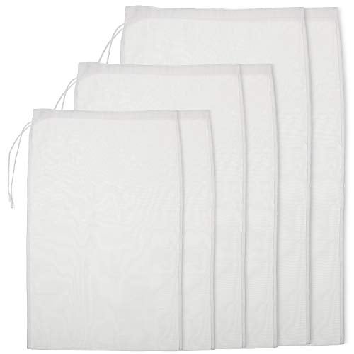 Boao 6 Pack Nut Milk Bags Reusable Food Strainer Bags with Fine Mesh Nylon Drawstring 3 Sizes - Image 1