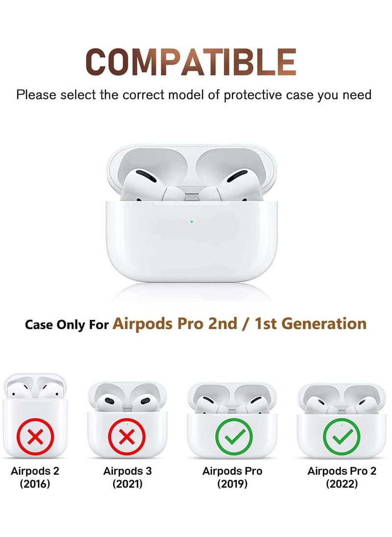 Excefore Cute Airpod Pro 2 / Airpod Pro Case 3D Flower with Keychain Clear Hard TPU Protective Cover Compatible with AirPods Pro 2nd/1st Generation Case for Girls Women, Floral Green - Image 2