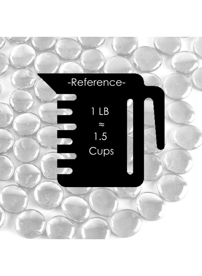 CYS EXCEL X-Large 1.1"-1.35" Clear Glass Flat Gemstone Vase Fillers (3 Lbs) Multiple Color Choices Aquarium Glass Marble Beads Rocks Floral Supplies Stones Decorative Mosaic Gem Pebbles - Image 2