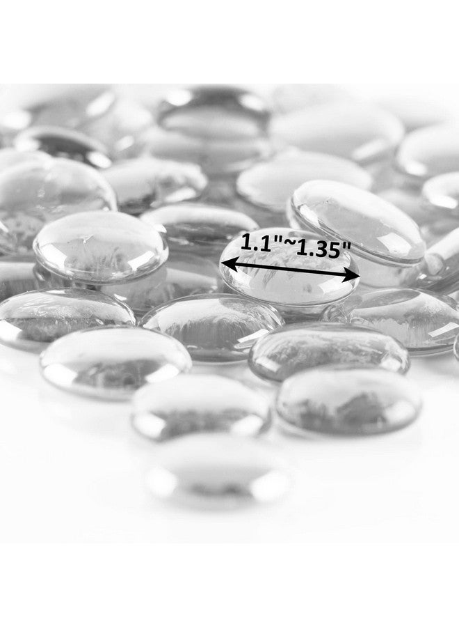 CYS EXCEL X-Large 1.1"-1.35" Clear Glass Flat Gemstone Vase Fillers (3 Lbs) Multiple Color Choices Aquarium Glass Marble Beads Rocks Floral Supplies Stones Decorative Mosaic Gem Pebbles - Image 3