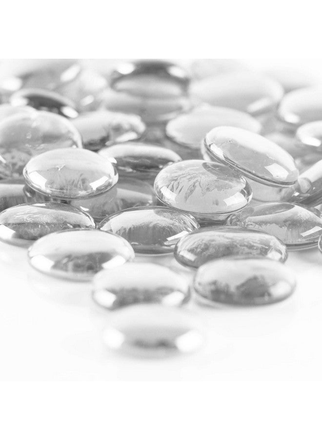 CYS EXCEL X-Large 1.1"-1.35" Clear Glass Flat Gemstone Vase Fillers (3 Lbs) Multiple Color Choices Aquarium Glass Marble Beads Rocks Floral Supplies Stones Decorative Mosaic Gem Pebbles - Image 1