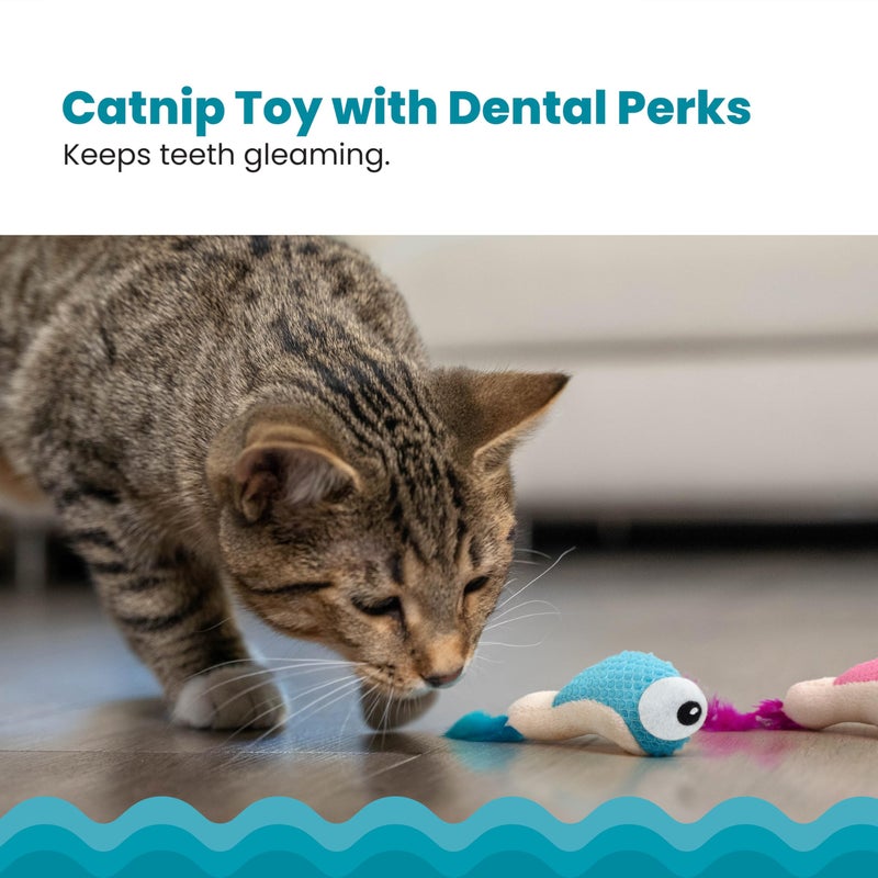 Catstages Petstages Dental Shrimpies Catnip Cat Chew Toy - 2 Pack - Image 2