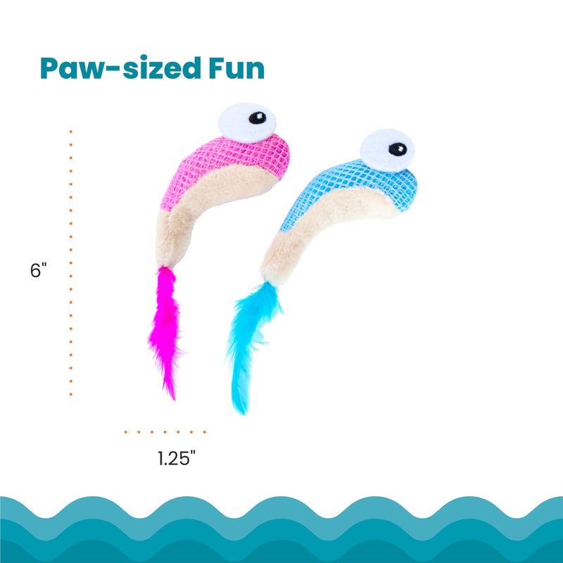 Catstages Petstages Dental Shrimpies Catnip Cat Chew Toy - 2 Pack - Image 5