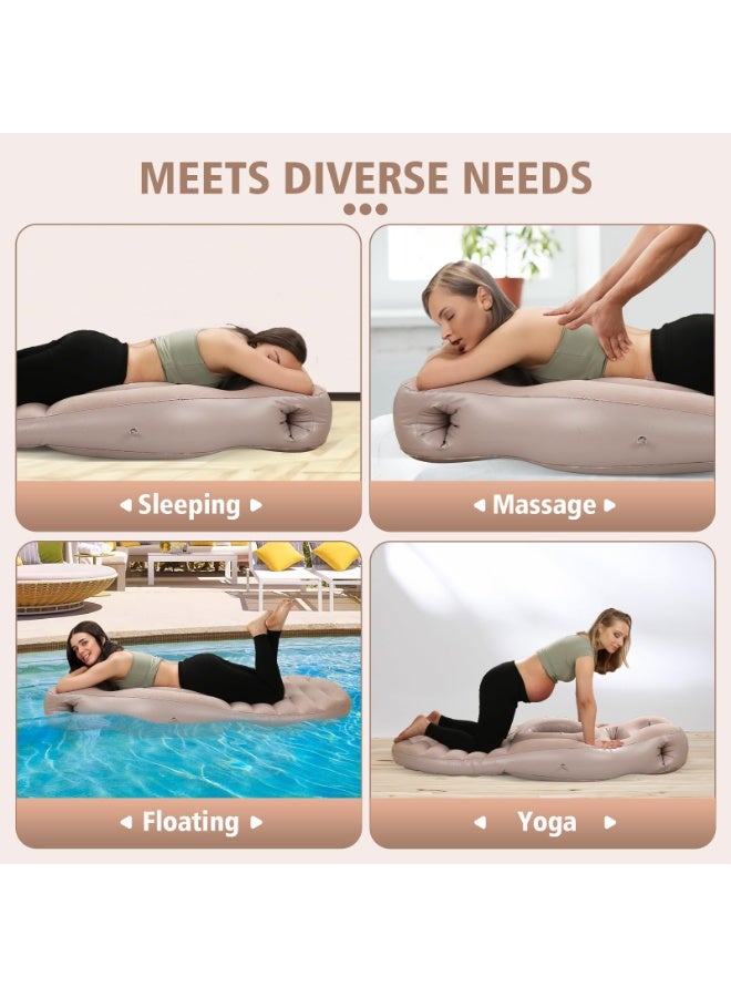 عربست وسادة حمل قابلة للنفخ، مرتبة هوائية/عوامة لكامل الجسم مع فتحة للبطن، أفضل وسادة حمل للنوم على البطن، وسادة الحمل ومستلزمات الحمل الأساسية، رمادي - Image 5