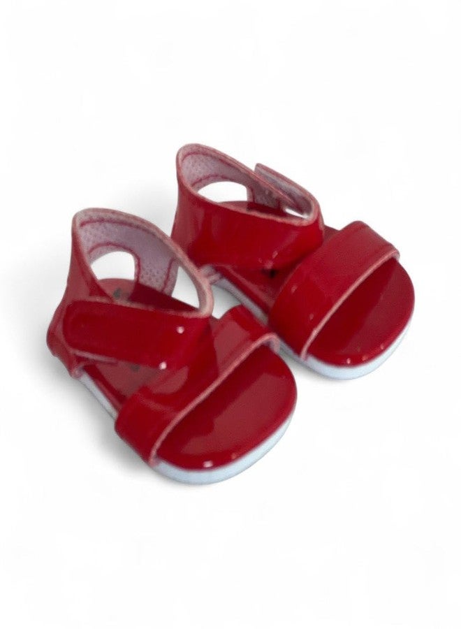 MBD 18 Inch Doll Shoes- Bright Colored Sandals for Your 18 Inch Kennedy and Friends Fashion Girl Dolls (Bright Red) - Image 1