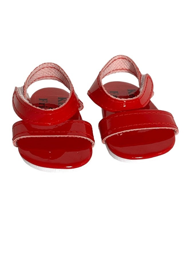 MBD 18 Inch Doll Shoes- Bright Colored Sandals for Your 18 Inch Kennedy and Friends Fashion Girl Dolls (Bright Red) - Image 2